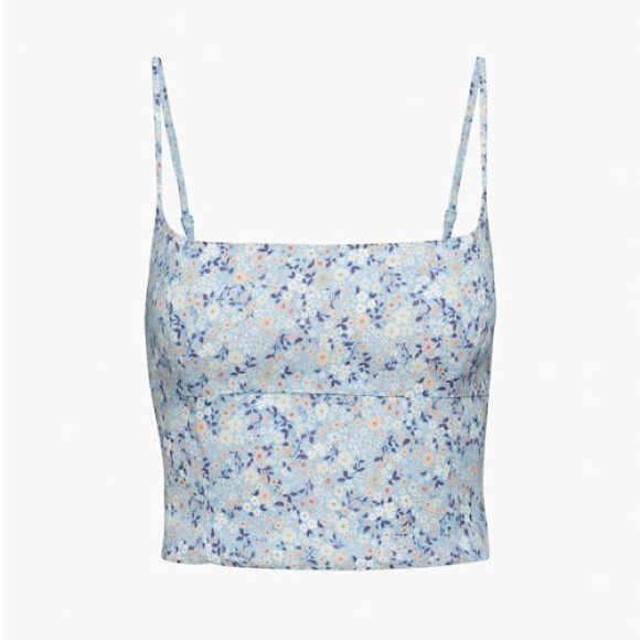 Aritzia (Wilfred) Blue Floral Basel Bustier Tank Top - Picture 1 of 5
